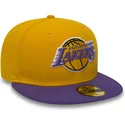 gul-fitted-59fifty-essential-flad-kasket-fra-los-angeles-lakers-nba-af-new-era