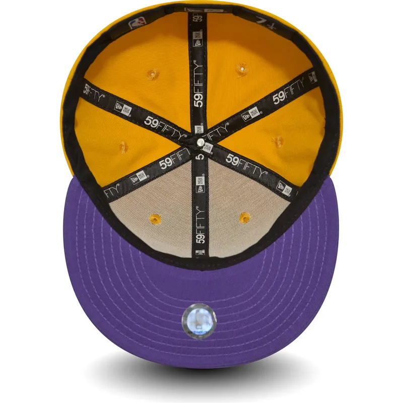 gul-fitted-59fifty-essential-flad-kasket-fra-los-angeles-lakers-nba-af-new-era