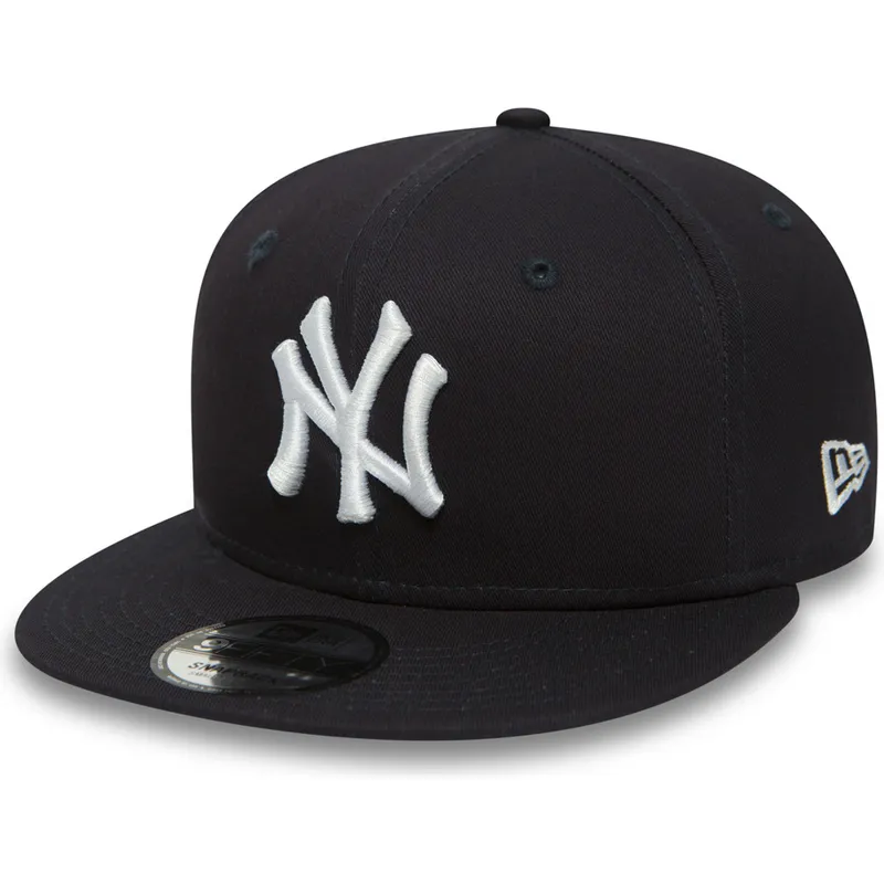marineblaue-verstellbare-9fifty-essential-flat-cap-der-new-york-yankees-mlb-von-new-era