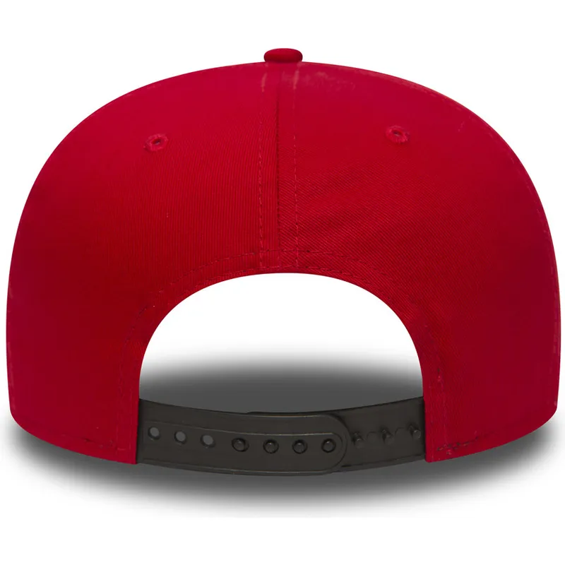 shapka-ploska-chervena-snapbek-ajustable-9fifty-cotton-block-na-new-york-yankees-mlb-ot-new-era