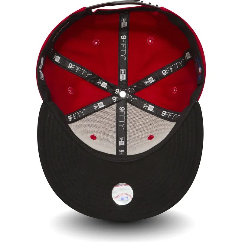 shapka-ploska-chervena-snapbek-ajustable-9fifty-cotton-block-na-new-york-yankees-mlb-ot-new-era