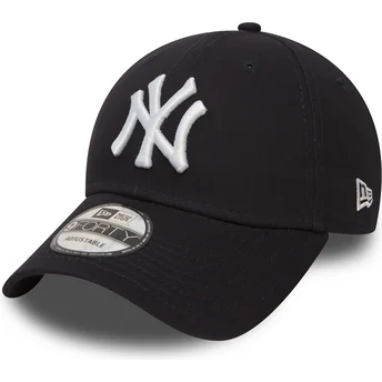 Тъмносиня извита регулируема шапка 9FORTY Essential на New York Yankees MLB от New Era