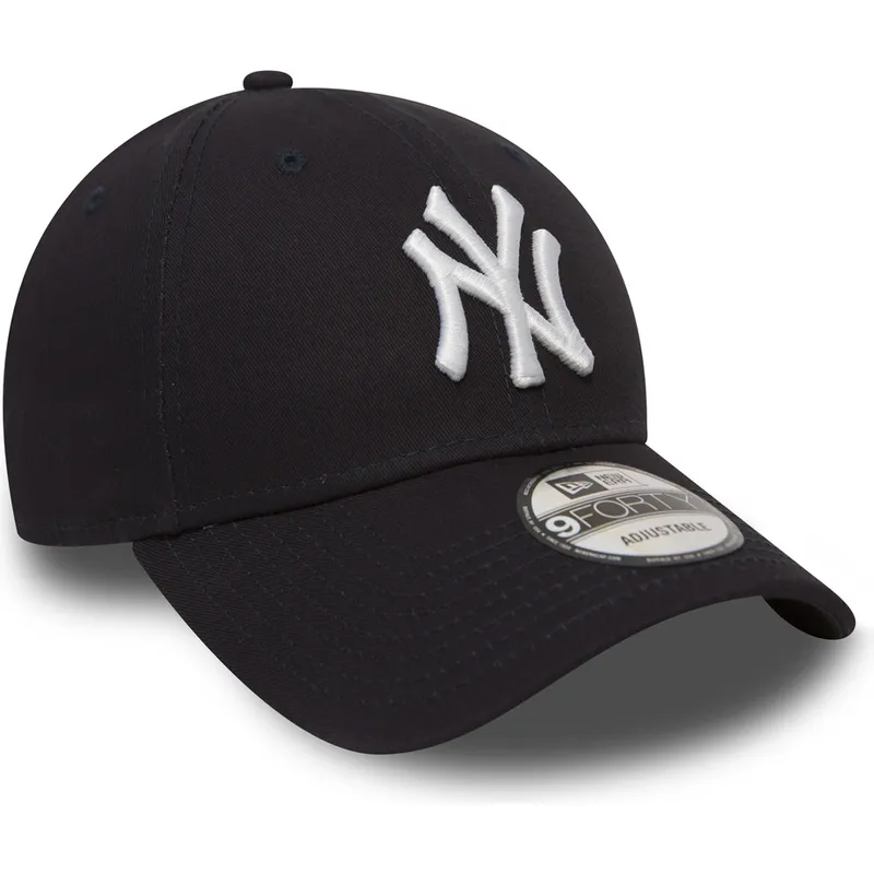 justerbar-marinebla-kurvet-kasket-9forty-essential-fra-new-york-yankees-mlb-fra-new-era