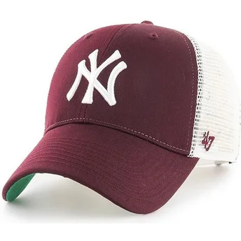 shapka-izvita-traker-chervena-snapbek-na-new-york-yankees-mlb-ot-47-brand