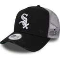 shapka-izvita-traker-cherna-snapbek-distressed-a-frame-na-chicago-white-sox-mlb-ot-new-era
