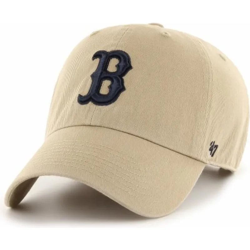shapka-izvita-bezhov-reguliruema-cheren-na-boston-red-sox-mlb-ot-47-brand