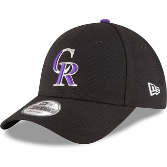 Шапка извита черна регулируем 9FORTY The League на Colorado Rockies MLB от New Era