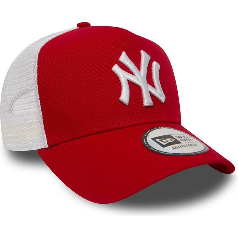 shapka-izvita-traker-chervena-snapbek-clean-a-frame-2-na-new-york-yankees-mlb-ot-new-era