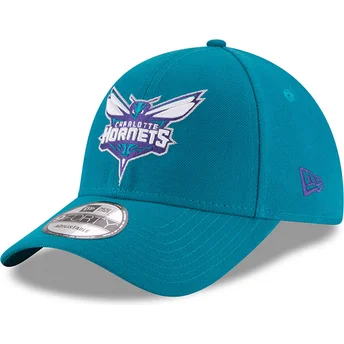 Blaue verstellbare Curved Cap 9FORTY The League der Charlotte Hornets NBA von New Era