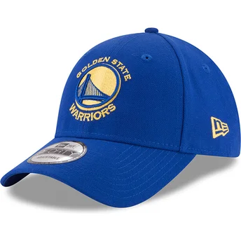 Blaue verstellbare gebogene Kappe 9FORTY The League der Golden State Warriors NBA von New Era