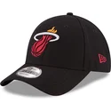 sort-justerbar-curved-kasket-9forty-the-league-fra-miami-heat-nba-fra-new-era