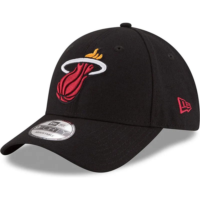 sort-justerbar-curved-kasket-9forty-the-league-fra-miami-heat-nba-fra-new-era