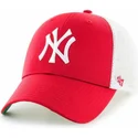 shapka-izvita-traker-chervena-snapbek-za-deca-na-new-york-yankees-mlb-ot-47-brand