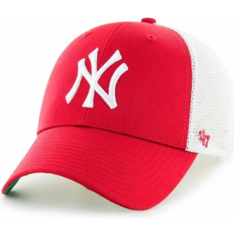 shapka-izvita-traker-chervena-snapbek-za-deca-na-new-york-yankees-mlb-ot-47-brand