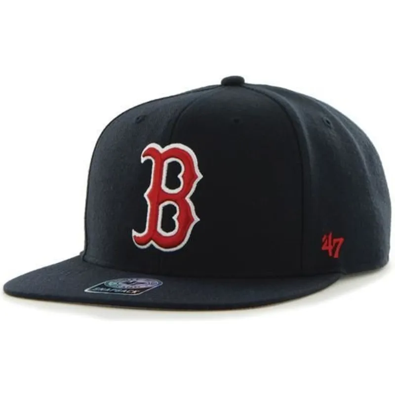 shapka-ploska-tmnosin-snapbek-na-boston-red-sox-mlb-ot-47-brand