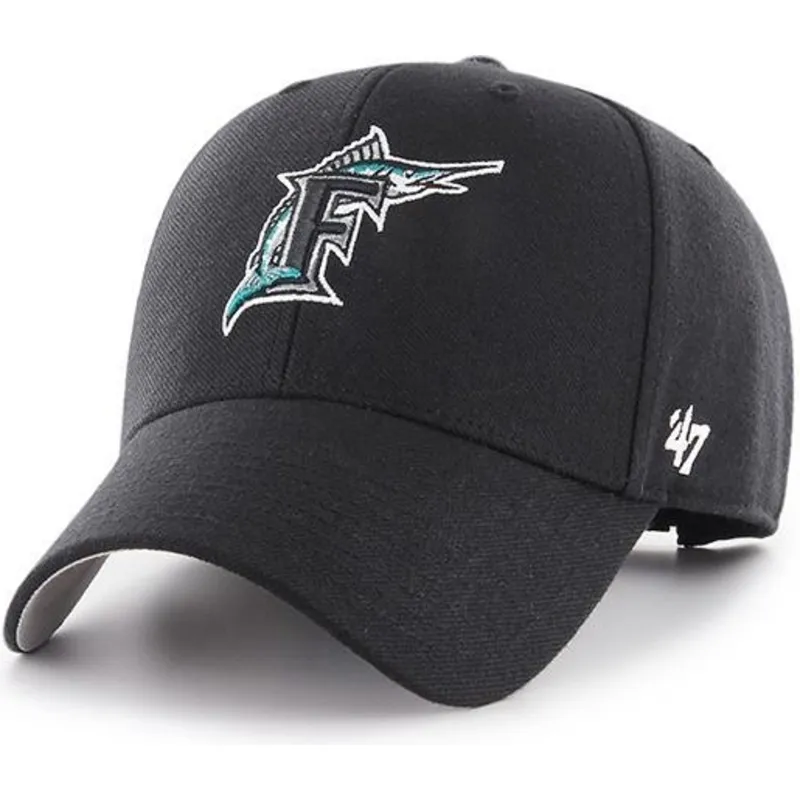 shapka-izvita-cherna-reguliruem-clasico-na-miami-marlins-mlb-ot-47-brand