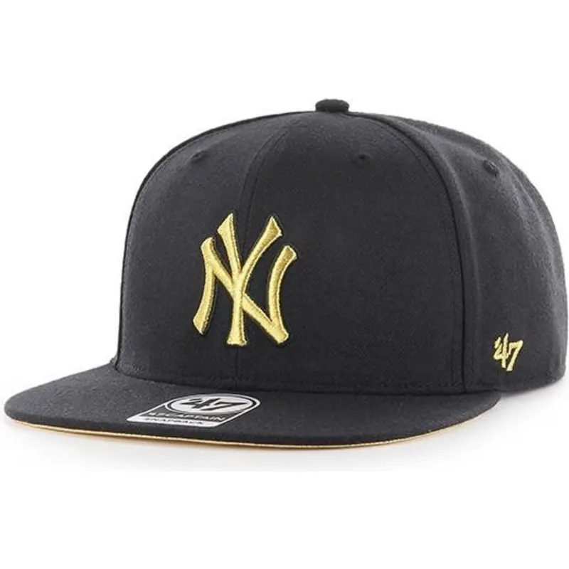 shapka-ploska-cherna-snapbek-oro-na-new-york-yankees-mlb-ot-47-brand