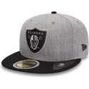 graue-und-schwarze-59fifty-reflective-heather-fitted-cap-der-las-vegas-raiders-nfl-von-new-era