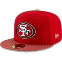 new-era-flat-brim-59fifty-sideline-san-francisco-49ers-nfl-fitted-cap-rot