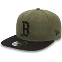shapka-ploska-zelena-snapbek-9fifty-seasonal-heather-na-boston-red-sox-mlb-ot-new-era