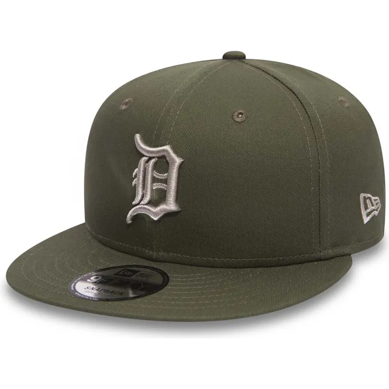 shapka-ploska-zelena-snapbek-9fifty-league-essential-na-detroit-tigers-mlb-ot-new-era