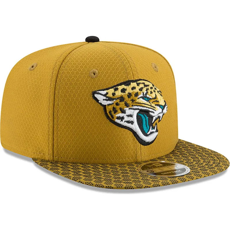 shapka-ploska-zhlt-snapbek-9fifty-sideline-na-jacksonville-jaguars-nfl-ot-new-era