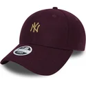 shapka-izvita-chervena-reguliruem-oro-9forty-melton-na-new-york-yankees-mlb-ot-new-era