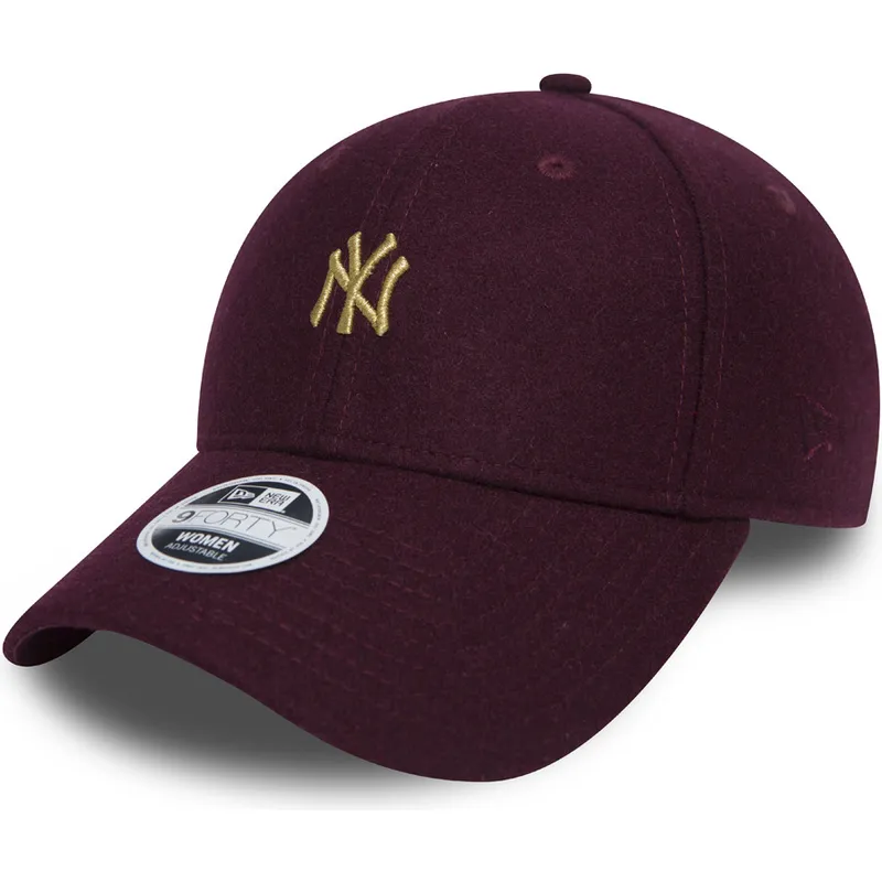 shapka-izvita-chervena-reguliruem-oro-9forty-melton-na-new-york-yankees-mlb-ot-new-era