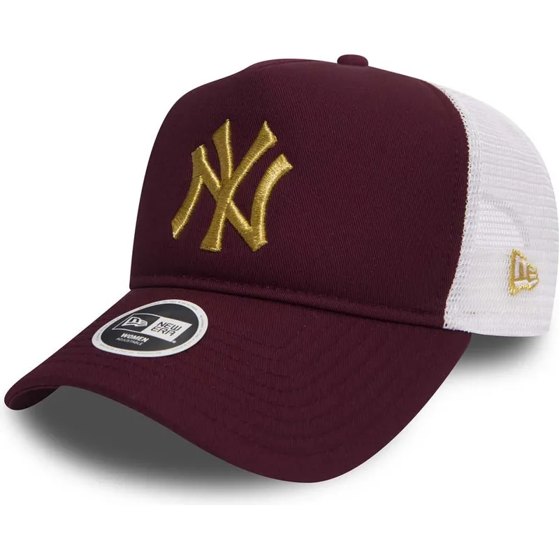 shapka-izvita-traker-chervena-snapbek-oro-9forty-essential-na-new-york-yankees-mlb-ot-new-era