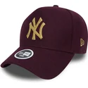 verstellbare-9forty-melton-a-frame-kappe-in-bordeauxrot-der-new-york-yankees-mlb-von-new-era