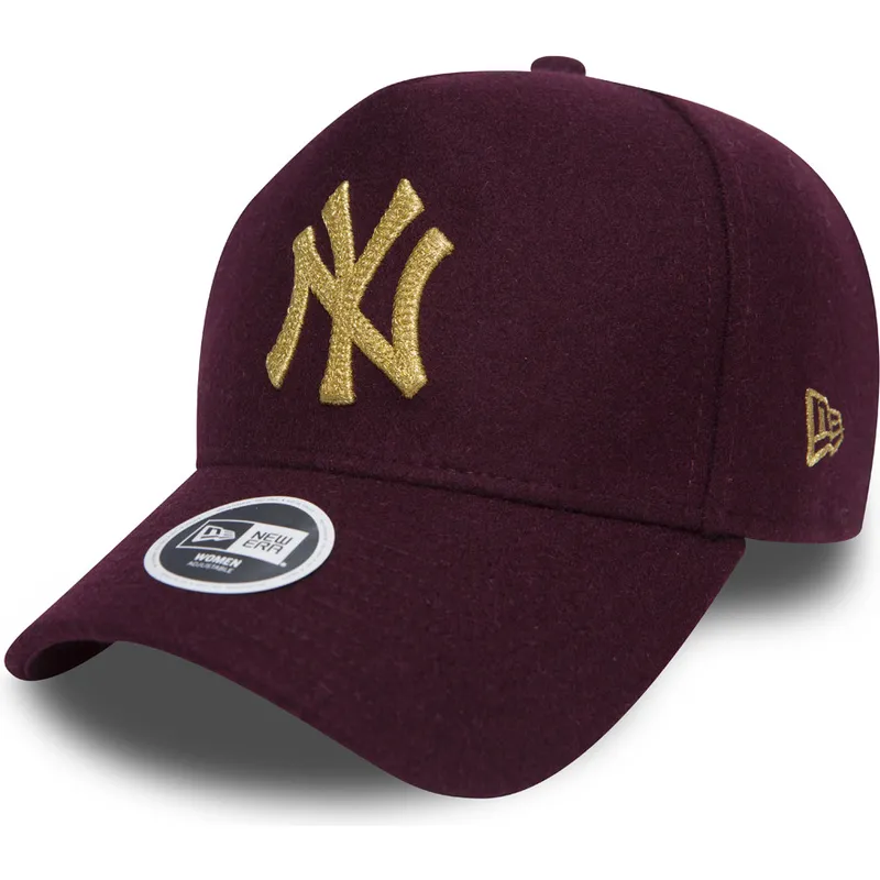 shapka-izvita-chervena-reguliruem-9forty-melton-a-frame-na-new-york-yankees-mlb-ot-new-era