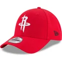 verstellbare-rote-curved-cap-9forty-the-league-der-houston-rockets-nba-von-new-era