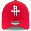 verstellbare-rote-curved-cap-9forty-the-league-der-houston-rockets-nba-von-new-era
