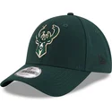 gron-justerbar-curved-kasket-9forty-the-league-fra-milwaukee-bucks-nba-fra-new-era