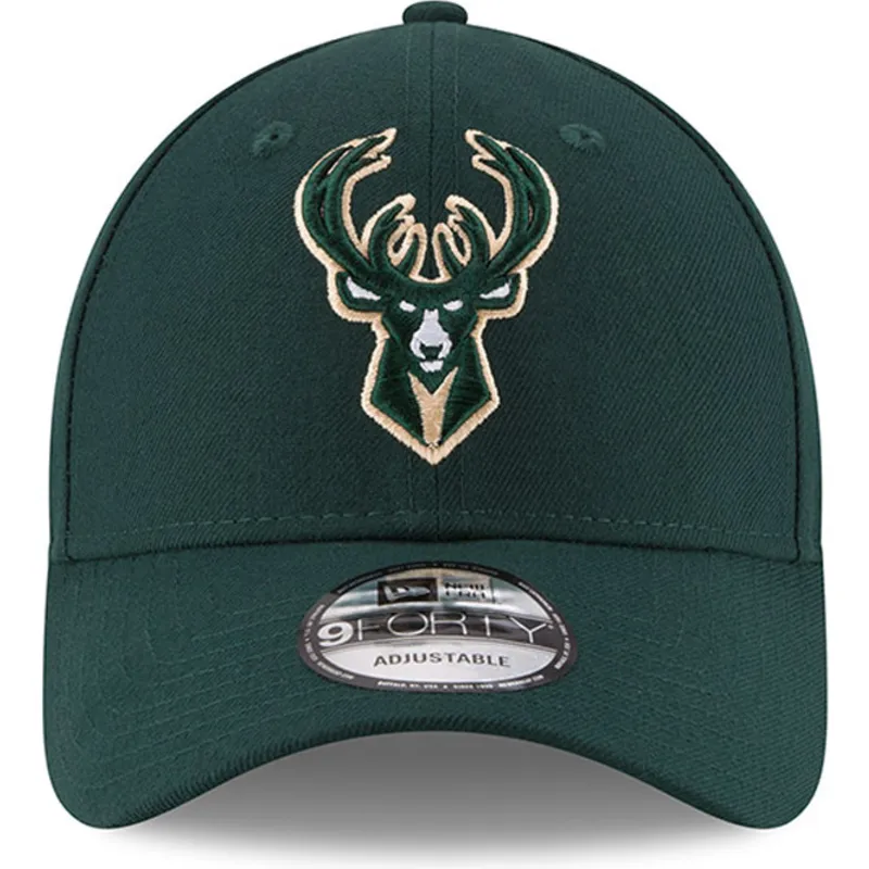 gron-justerbar-curved-kasket-9forty-the-league-fra-milwaukee-bucks-nba-fra-new-era