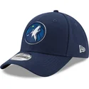 marineblaue-verstellbare-curved-cap-9forty-the-league-der-minnesota-timberwolves-nba-von-new-era