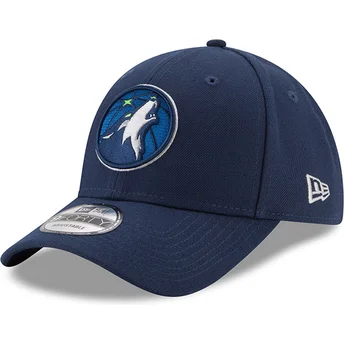 marineblaue-verstellbare-curved-cap-9forty-the-league-der-minnesota-timberwolves-nba-von-new-era