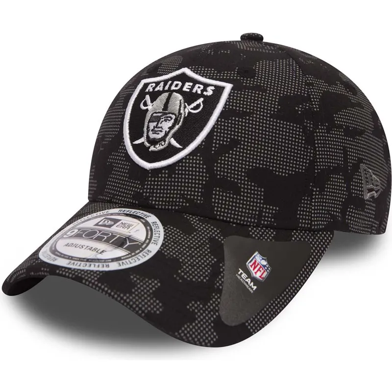 shapka-izvita-cherna-reguliruem-9forty-night-time-reflective-na-las-vegas-raiders-nfl-ot-new-era