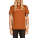 t-shirt-a-manche-courte-marron-line-euro-copper-volcom