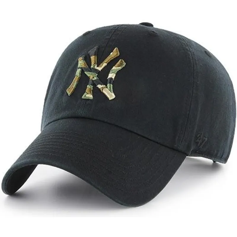 shapka-izvita-cherna-reguliruema-na-new-york-yankees-mlb-ot-47-brand