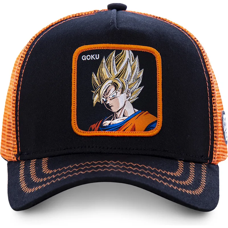 trucker-cap-schwarz-und-orange-son-goku-super-saiyan-go3-dragon-ball-von-capslab