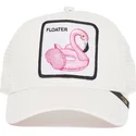 hvid-trucker-kasket-flamingo-badering-floater-fra-goorin-bros