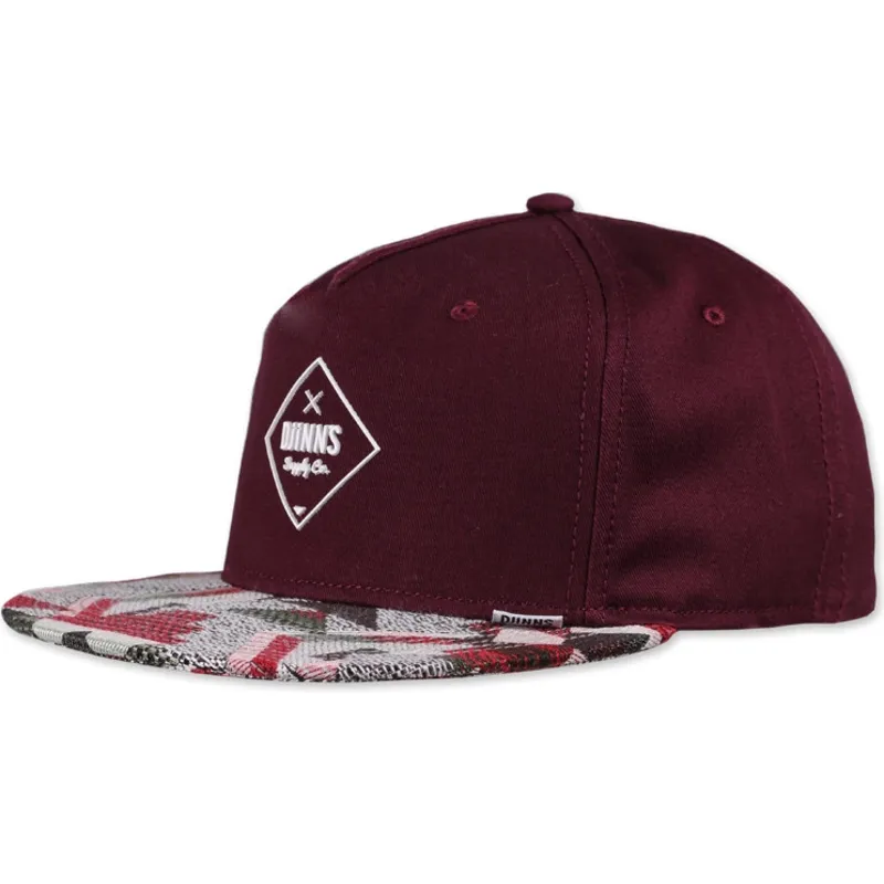 djinns-5-panel-rubber-aztek-bordo-shapka-s-ploska-kozirka