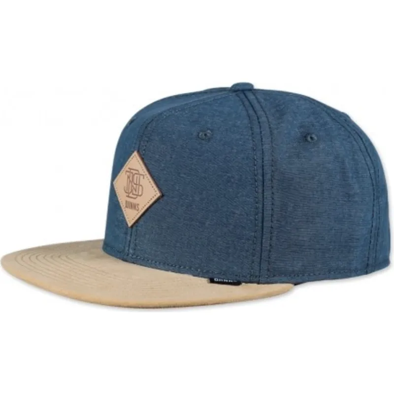 casquette-6-panel-bleue-snapback-melange-twill-djinns