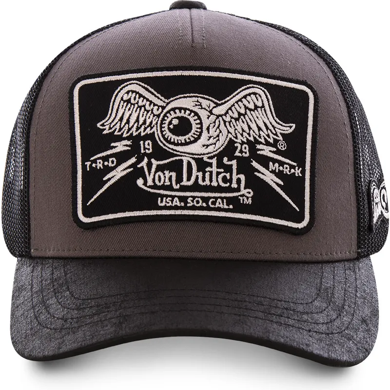 shapka-izvita-traker-siv-snapbek-damaged-ot-von-dutch