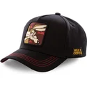 capslab-looney-tunes-coy3-coyote-schwarze-snapback-curved-cap