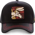 capslab-looney-tunes-coy3-coyote-schwarze-snapback-curved-cap