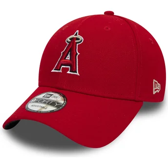 Rote verstellbare gebogene 9FORTY The League Kappe der Los Angeles Angels MLB von New Era