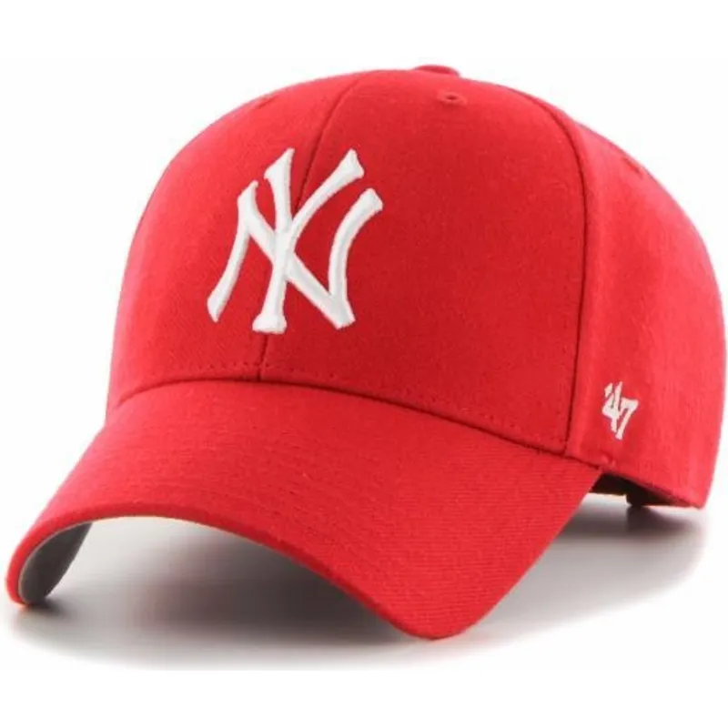 shapka-izvita-chervena-reguliruem-za-deca-mvp-na-new-york-yankees-mlb-ot-47-brand