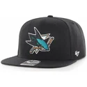 shapka-ploska-cherna-snapbek-captain-no-shot-na-san-jose-sharks-nhl-ot-47-brand